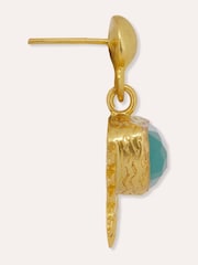 Cercei tip stud cu pandantiv Ottoman Hands Sunrise Aqua Chalcedonie - Imaginea 6 din 6