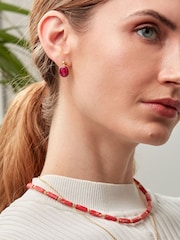 Ottoman Hands Gold Siena Ruby Stud Earrings - Image 2 of 4
