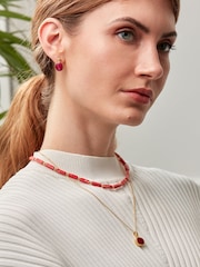 Ottoman Hands Gold Siena Ruby Stud Earrings - Image 3 of 4