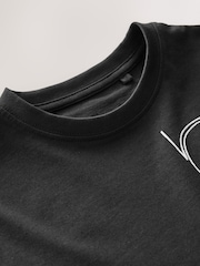 Black Goal Regular Fit Short Sleeve Graphic 100% Cotton T-Shirt (3-16yrs) - Image 3 of 4
