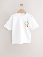 Blanc dégoulinant arc-en-ciel - T-shirt décontracté à manches courtes imprimé graphique (3-16ans) - Image 1 of 4