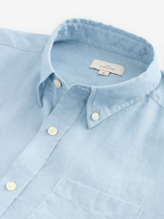 Azul claro - Camisa de manga comprida Signature 100% em linho - Imagem 6 de 6