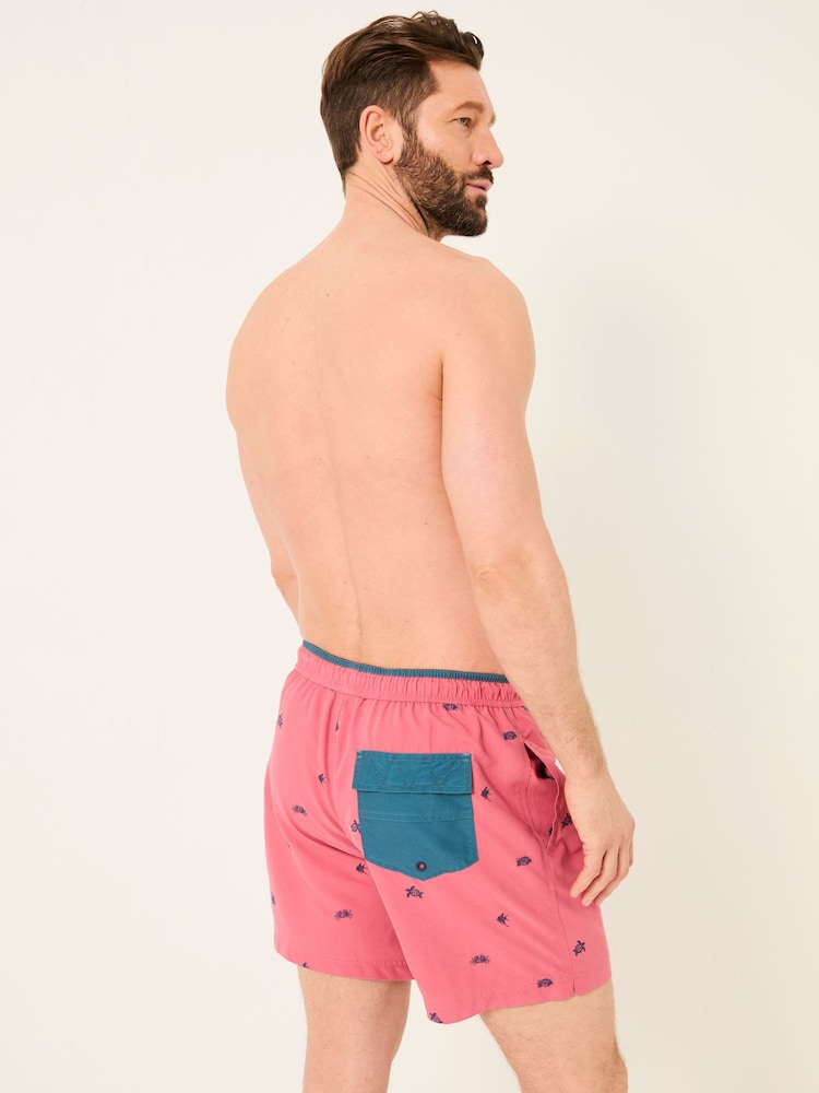 Pink Sea Life Embroidered - FatFace Swim Shorts - Imagen 2 de 6 Pink Sea Life Embroidered - FatFace Swim Shorts - Imagen 2 de 6