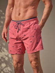 Pink Sea Life Embroidered - FatFace Swim Shorts - Imagen 4 de 6