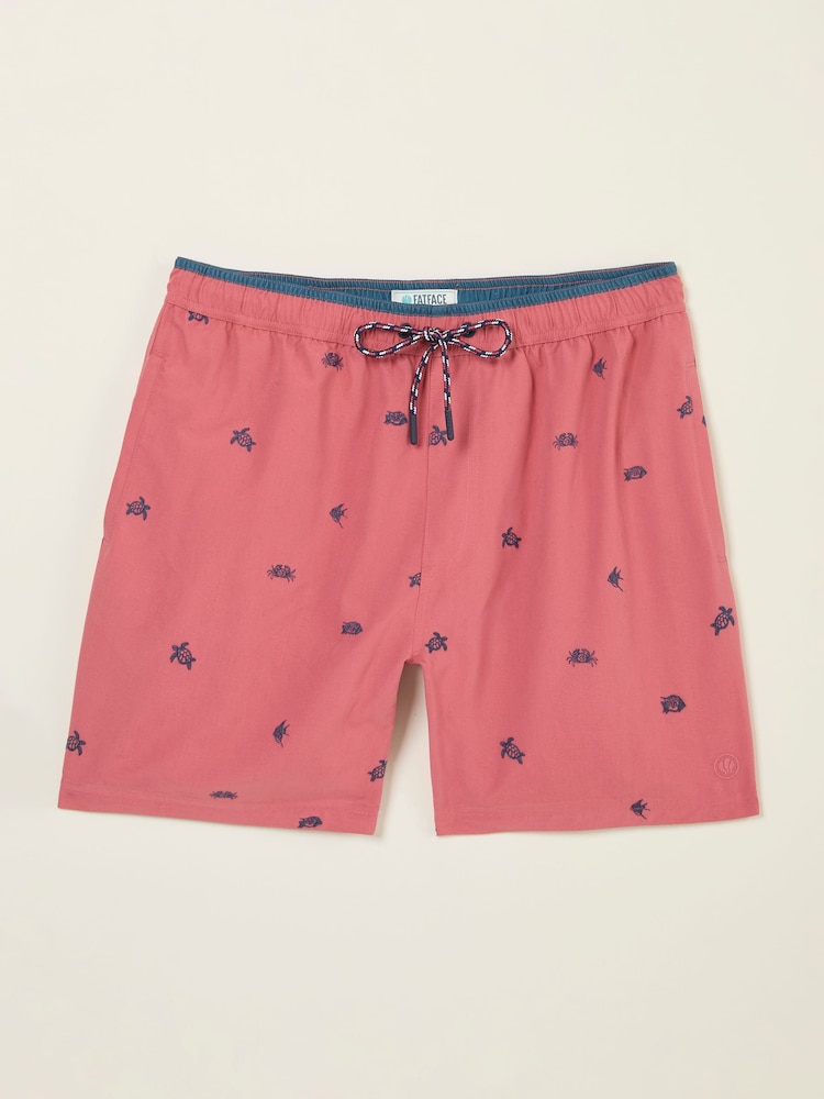 Розовый с вышивкой морских обитателей - FatFace Swim Shorts - Изображение 5 из 5 Розовый с вышивкой морских обитателей - FatFace Swim Shorts - Изображение 5 из 5