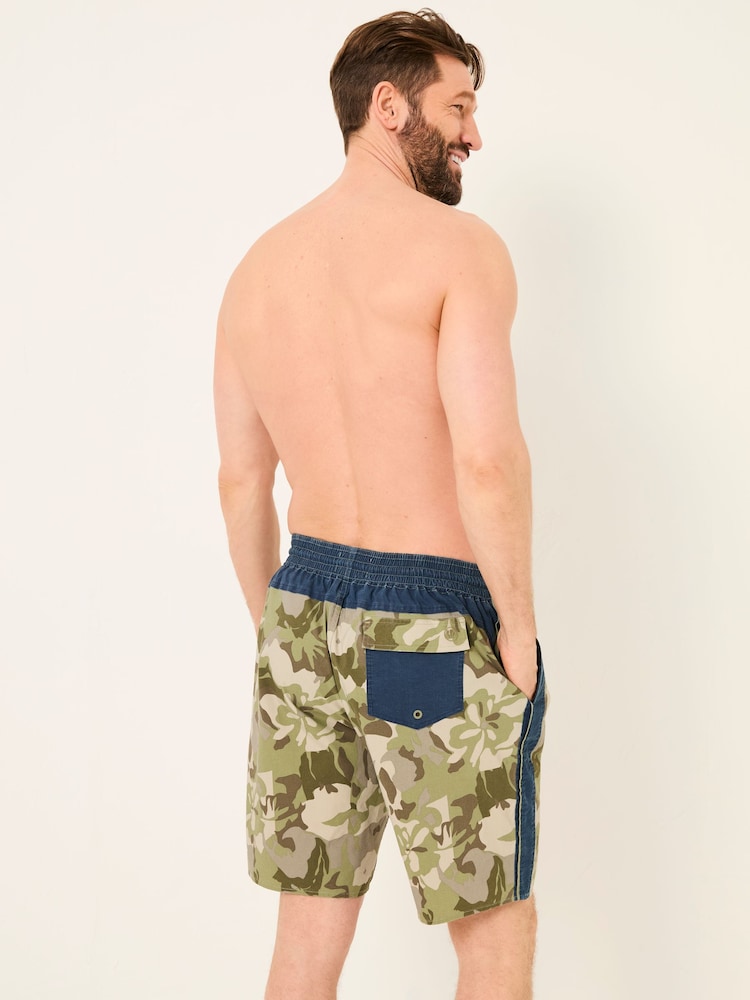 FatFace Camber Green Camo Swim Shorts - Image 2 of 6