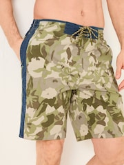 FatFace Camber Green Camo Swim Shorts - Image 4 of 6