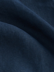 Navy Blue Signature 100% Linen Long Sleeve Shirt - Image 6 of 7