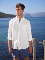 White Signature 100% Linen Long Sleeve Shirt - Image 2 of 9