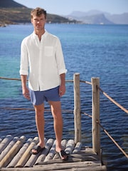 White Signature 100% Linen Long Sleeve Shirt - Image 3 of 9