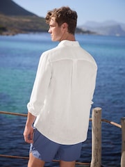White Signature 100% Linen Long Sleeve Shirt - Image 4 of 9