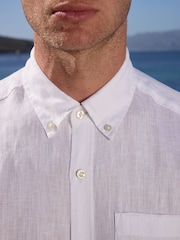 White Signature 100% Linen Long Sleeve Shirt - Image 6 of 9