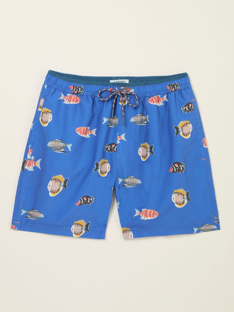 FatFace Trevose Blue Swim Shorts - Image 5 of 5