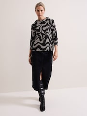 Phase Eight Black Rena Printed Top - Image 3 of 6