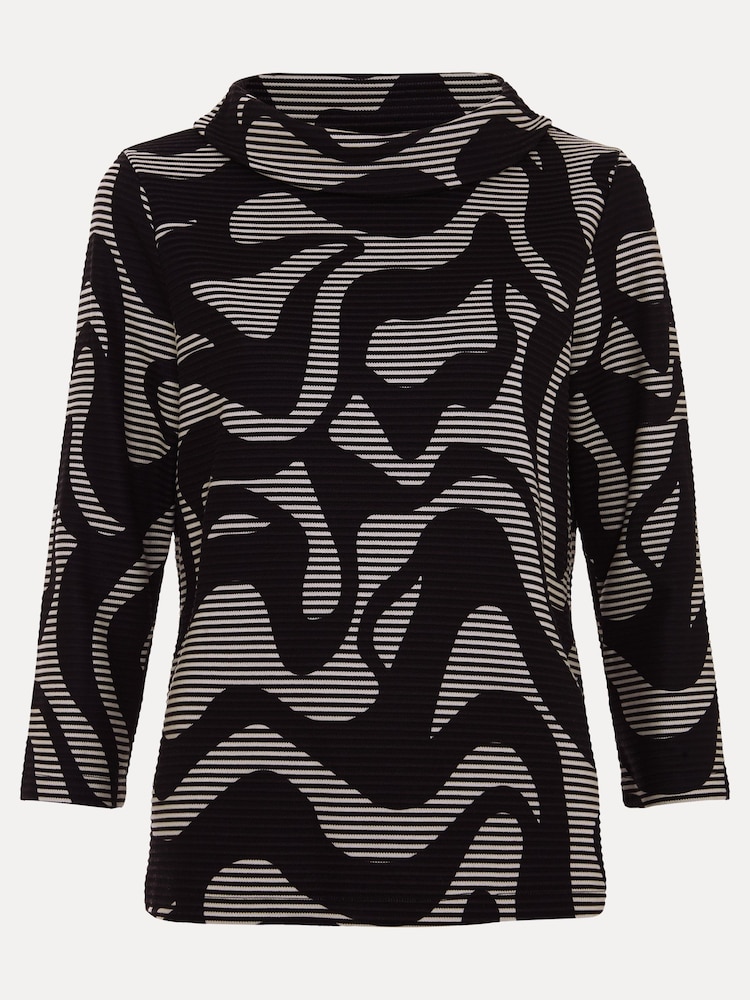 Phase Eight Black Rena Printed Top - Image 6 of 6