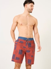 FatFace Camber Blue & Brown Swim Shorts - Image 3 of 9