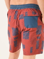 FatFace Camber Blue & Brown Swim Shorts - Image 8 of 9