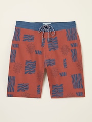 FatFace Camber Blue & Brown Swim Shorts - Image 9 of 9