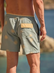 Green Sun Print - FatFace Swim Shorts - Imagen 2 de 6
