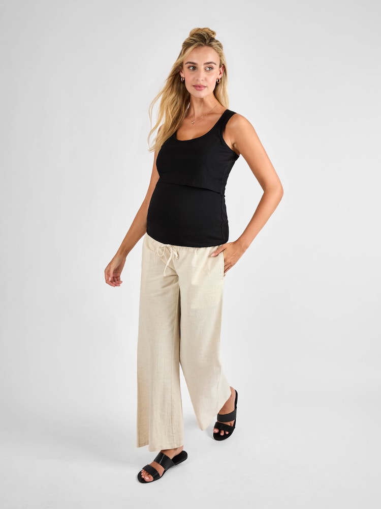 JoJo Maman Bébé Black Ribbed Maternity & Nursing Vest - Image 3 of 4