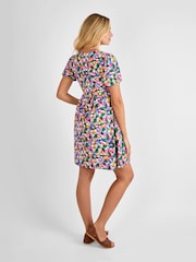 JoJo Maman Bébé Multi Floral Button Through Maternity Jersey Dress - Image 3 of 4