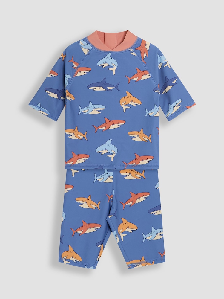 JoJo Maman Bébé Shark 2-Piece Sun Protection Suit - Image 1 of 5