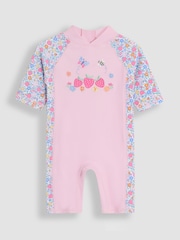 JoJo Maman Bébé Strawberry Floral Sun Protection Suit - Image 1 of 3