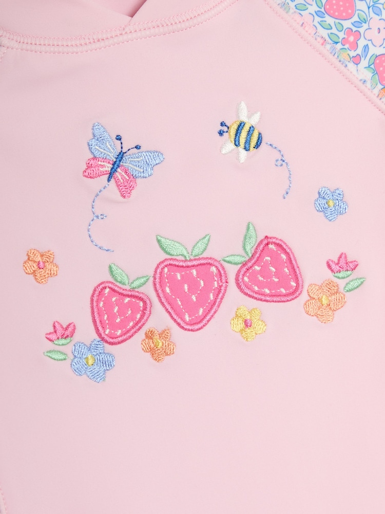JoJo Maman Bébé Strawberry Floral Sun Protection Suit - Image 3 of 3