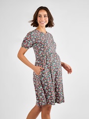 Jojo Maman Bébé Black Double Layer Maternity & Nursing Jersey Dress - Image 2 of 5