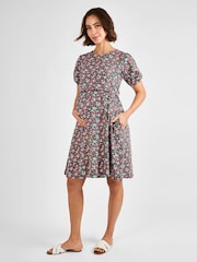 Jojo Maman Bébé Black Double Layer Maternity & Nursing Jersey Dress - Image 4 of 5