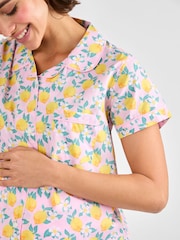 JoJo Maman Bébé Lemon Print Maternity Pyjamas Set - Image 5 of 6
