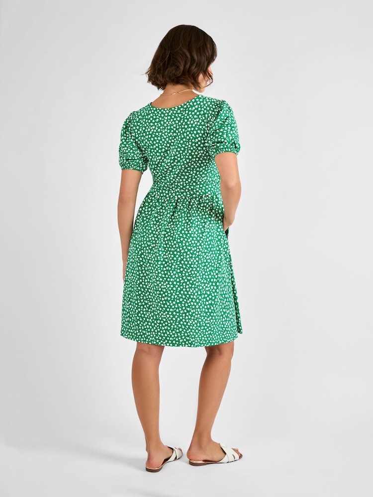 JoJo Maman Bébé Green Double Layer Maternity & Nursing Jersey Dress - Image 2 of 4