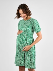 JoJo Maman Bébé Green Double Layer Maternity & Nursing Jersey Dress - Image 3 of 4