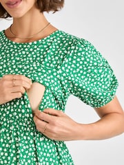 JoJo Maman Bébé Green Double Layer Maternity & Nursing Jersey Dress - Image 4 of 4