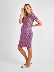 JoJo Maman Bébé Navy Maternity & Nursing Bodycon Dress - Image 3 of 4
