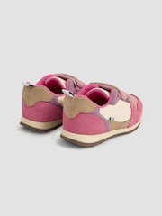 JoJo Maman Bébé Pink Colourblock Riptape Trainer - Image 2 of 4