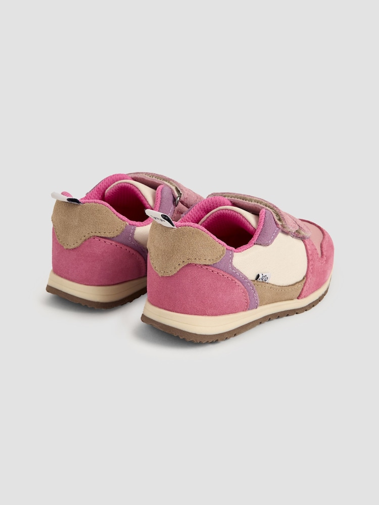 JoJo Maman Bébé Pink Colourblock Riptape Trainer - Image 2 of 4 JoJo Maman Bébé Pink Colourblock Riptape Trainer - Image 2 of 4