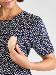 Jojo Maman Bébé Blue Double Layer Maternity & Nursing Jersey Dress - Image 4 of 4