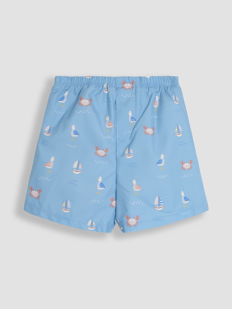 JoJo Maman Bébé Pale Blue Swim Shorts With Nappy - Image 1 of 3