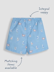 JoJo Maman Bébé Pale Blue Swim Shorts With Nappy - Image 4 of 5