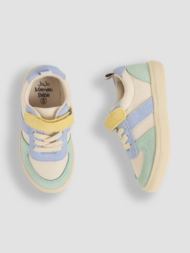 JoJo Maman Bébé Multi Colourblock Riptape Trainers - Image 3 of 4