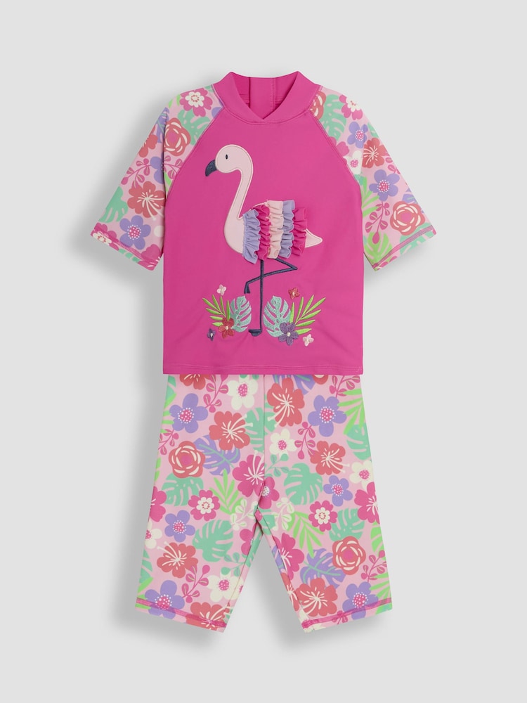 JoJo Maman Bébé Flamingo Sun Protection Suits 2 Piece - Image 1 of 6
