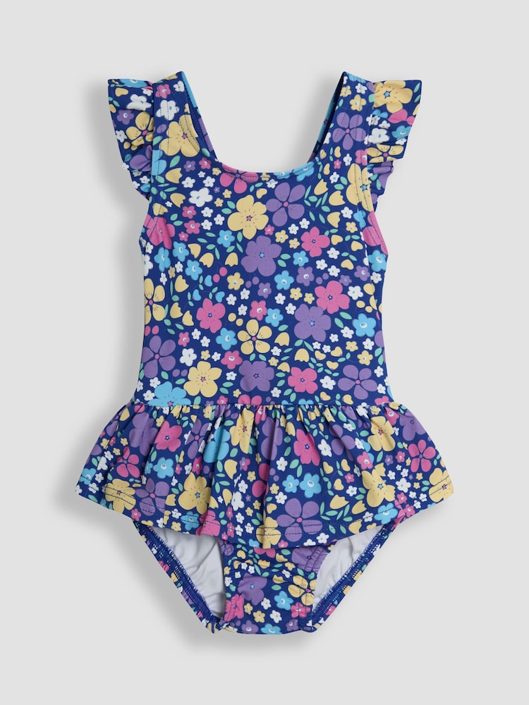 JoJo Maman Bébé Floral Swimsuit with Nappy - Image 1 of 5