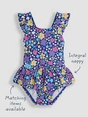 JoJo Maman Bébé Floral Swimsuit with Nappy - Image 4 of 5