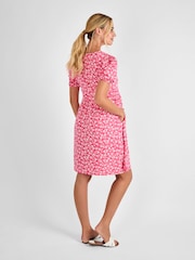 JoJo Maman Bébé Pink Double Layer Maternity & Nursing Jersey Dress - Image 3 of 4
