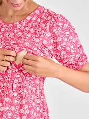 JoJo Maman Bébé Pink Double Layer Maternity & Nursing Jersey Dress - Image 4 of 4
