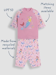 JoJo Maman Bébé Pink Mermaid 2-Piece UV Sunsafe Suit - Image 6 of 8