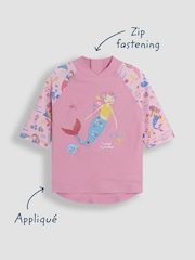 JoJo Maman Bébé Pink Mermaid 2-Piece UV Sunsafe Suit - Image 7 of 8