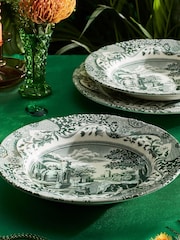 Spode Set of 4 Heritage Green Italian Soup Plates - Image 2 of 3