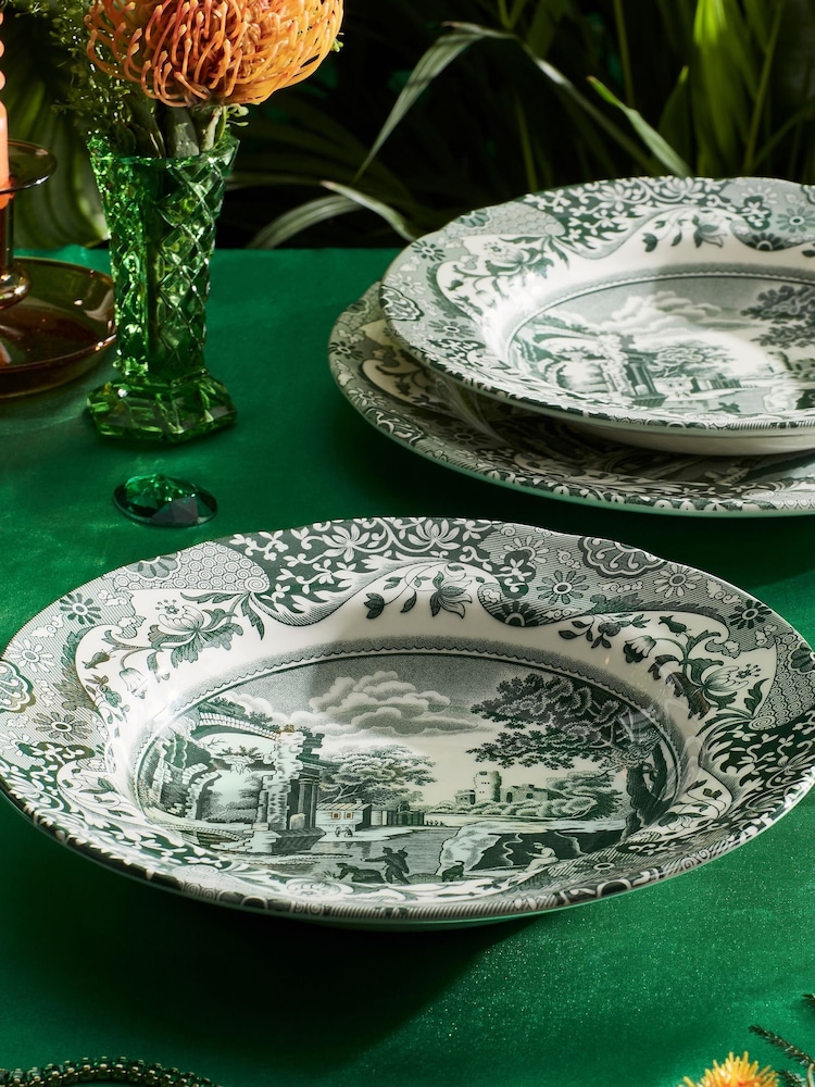 Spode Set of 4 Heritage Green Italian Soup Plates - Image 2 of 3 Spode Set of 4 Heritage Green Italian Soup Plates - Image 2 of 3